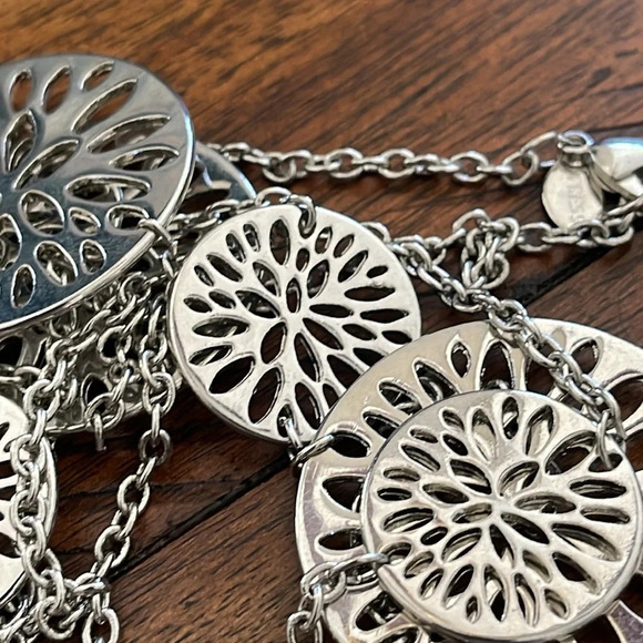 Bundle 3 Express Necklaces silver rose gold tone rhinestones pendants long chain - Picture 13 of 16